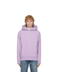 Sweat à capuche en polaire violet clair