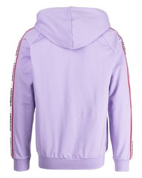 Sweat à capuche en polaire violet clair Moschino