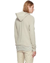 Sweat à capuche en tricot beige Rick Owens