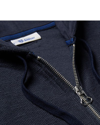 Sweat à capuche en tricot bleu marine Schiesser