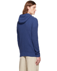 Sweat à capuche en tricot bleu marine Moncler