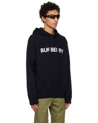 Sweat à capuche en tricot bleu marine Burberry