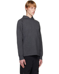 Sweat à capuche en tricot gris foncé Norse Projects ARKTISK