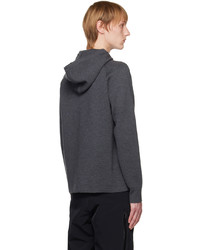 Sweat à capuche en tricot gris foncé Norse Projects ARKTISK