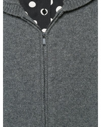 Sweat à capuche en tricot gris foncé Saint Laurent