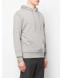 Sweat à capuche en tricot gris Thom Browne