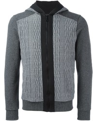 Sweat à capuche en tricot gris Christian Pellizzari