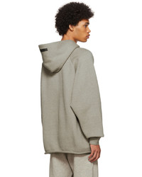 Sweat à capuche en tricot gris Essentials