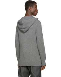 Sweat à capuche en tricot gris Helmut Lang