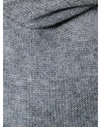Sweat à capuche en tricot gris Emporio Armani