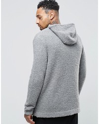 Sweat à capuche en tricot gris Asos