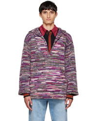 Sweat à capuche en tricot multicolore Anna Sui