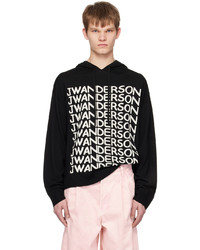 Sweat à capuche en tricot noir et blanc JW Anderson