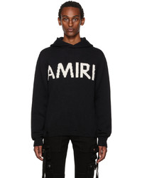 Sweat à capuche en tricot noir Amiri