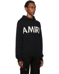 Sweat à capuche en tricot noir Amiri