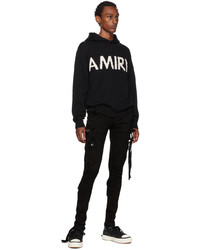 Sweat à capuche en tricot noir Amiri