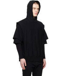 Sweat à capuche en tricot noir Undercover