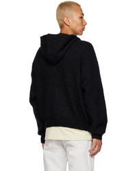 Sweat à capuche en tricot noir Calvin Klein