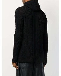 Sweat à capuche en tricot noir Rick Owens