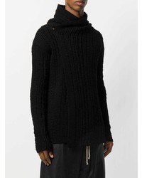 Sweat à capuche en tricot noir Rick Owens