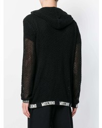 Sweat à capuche en tricot noir Moschino