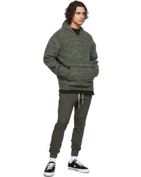 Sweat à capuche en tricot olive John Elliott