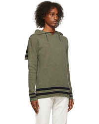 Sweat à capuche en tricot olive Maison Margiela