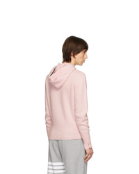 Sweat à capuche en tricot rose Thom Browne