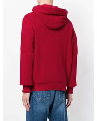 Sweat à capuche en tricot rouge Maison Margiela