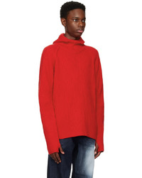 Sweat à capuche en tricot rouge Ader Error