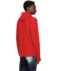 Sweat à capuche en tricot rouge Ader Error