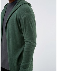 Sweat à capuche en tricot vert foncé Asos