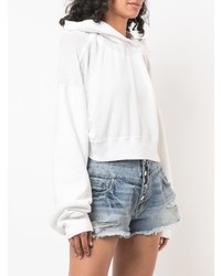 Sweat à capuche en tulle blanc Amiri