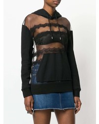 Sweat à capuche en tulle noir McQ Alexander McQueen