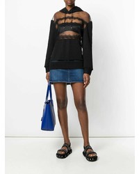 Sweat à capuche en tulle noir McQ Alexander McQueen