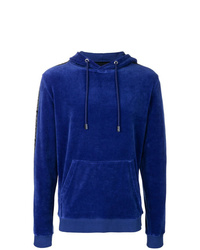 Sweat à capuche en velours bleu