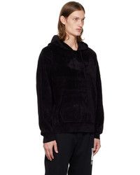 Sweat à capuche en velours noir Helmut Lang