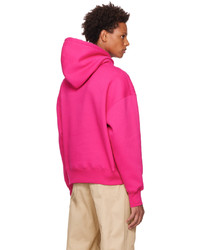 Sweat à capuche fuchsia AMI Alexandre Mattiussi