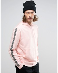 Sweat à capuche géométrique rose