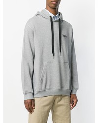 Sweat à capuche gris MSGM