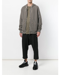 Sweat à capuche gris Rick Owens DRKSHDW