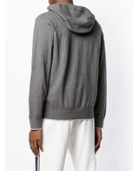 Sweat à capuche gris Z Zegna