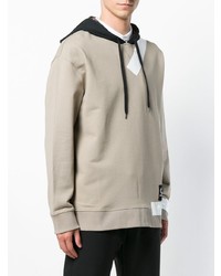 Sweat à capuche imprimé beige Raf Simons X Fred Perry