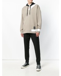 Sweat à capuche imprimé beige Raf Simons X Fred Perry