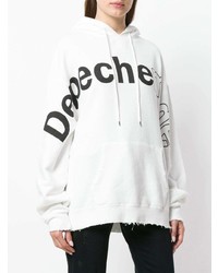 Sweat à capuche imprimé blanc et noir R13