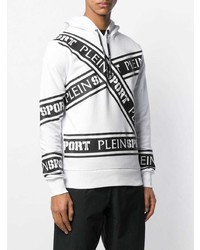 Sweat à capuche imprimé blanc et noir Plein Sport