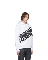 Sweat à capuche imprimé blanc et noir DSQUARED2