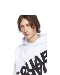 Sweat à capuche imprimé blanc et noir DSQUARED2