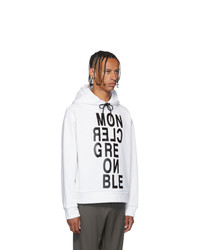 Sweat à capuche imprimé blanc et noir MONCLER GRENOBLE