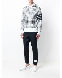 Sweat à capuche imprimé blanc Thom Browne